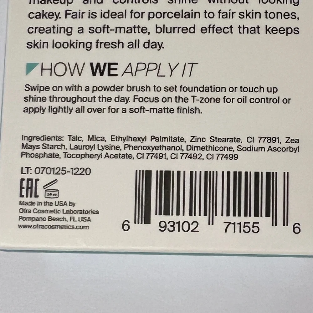 OFRA PURE MATTE FINISHING POWDER - FAIR